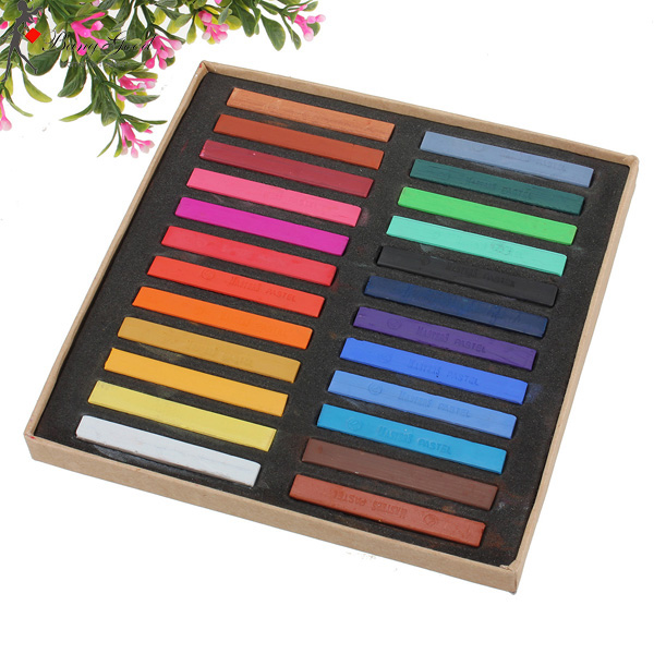 24 Colors Non-toxic Temporary Hair Dyes Color Chalk Square Hair Chalks